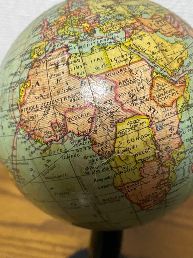 アンティーク地球儀フランス製1930〜40年代ヴィンテージ