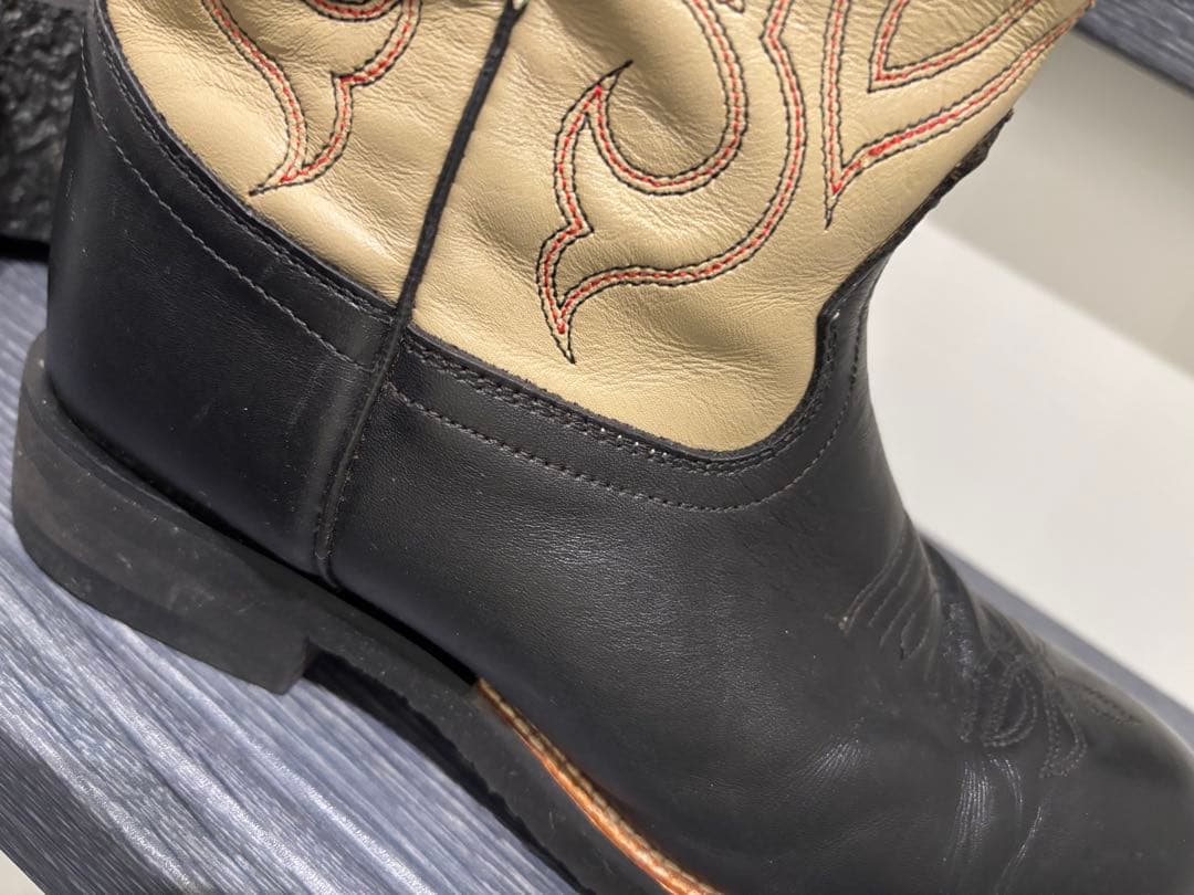 T*I様 Tony Lama ウエスタンブーツ 黒/ベージュ（箱無し）