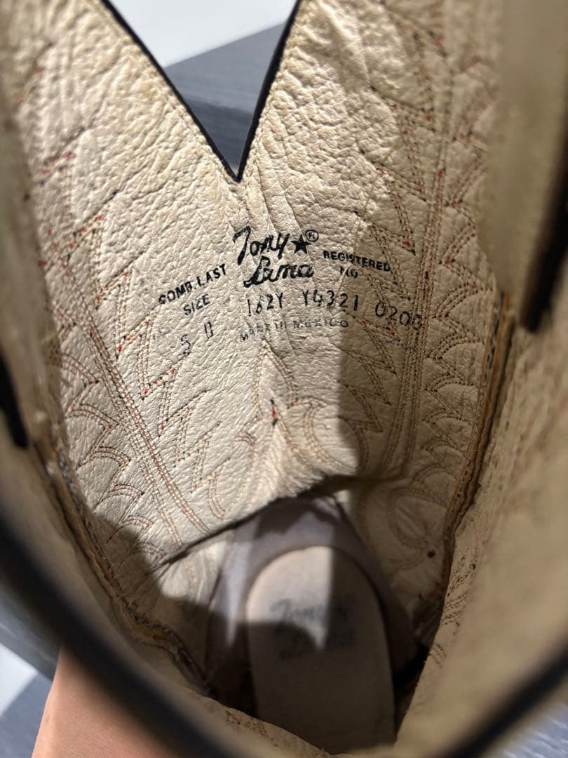 T*I様 Tony Lama ウエスタンブーツ 黒/ベージュ（箱無し）