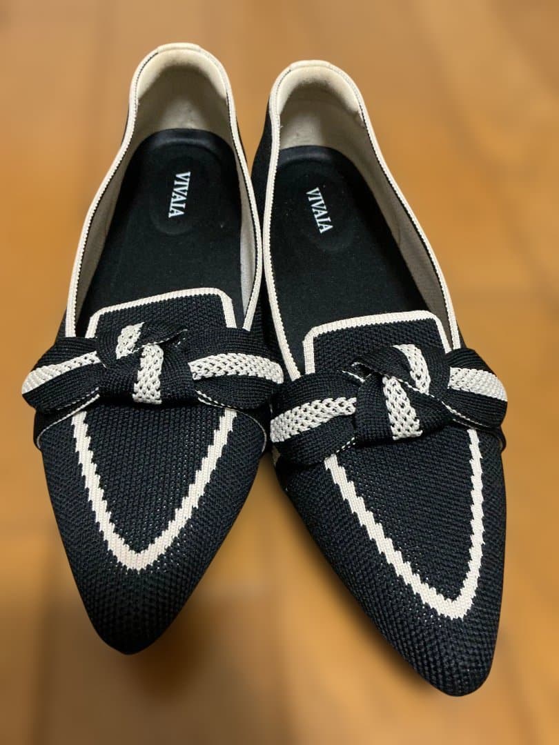 VIVAIA ポインテッドトゥ リボン付 ローファー 37.5