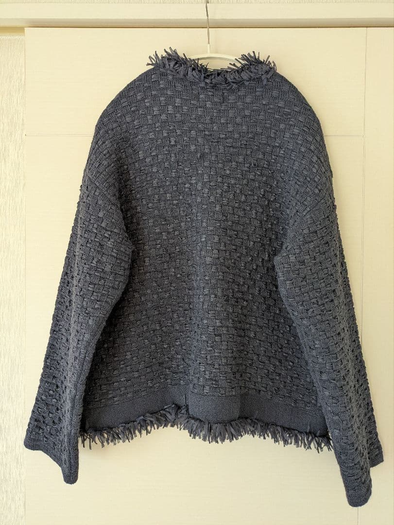 IENA　ツイードニットジャケット ノーカラー 金ボタン