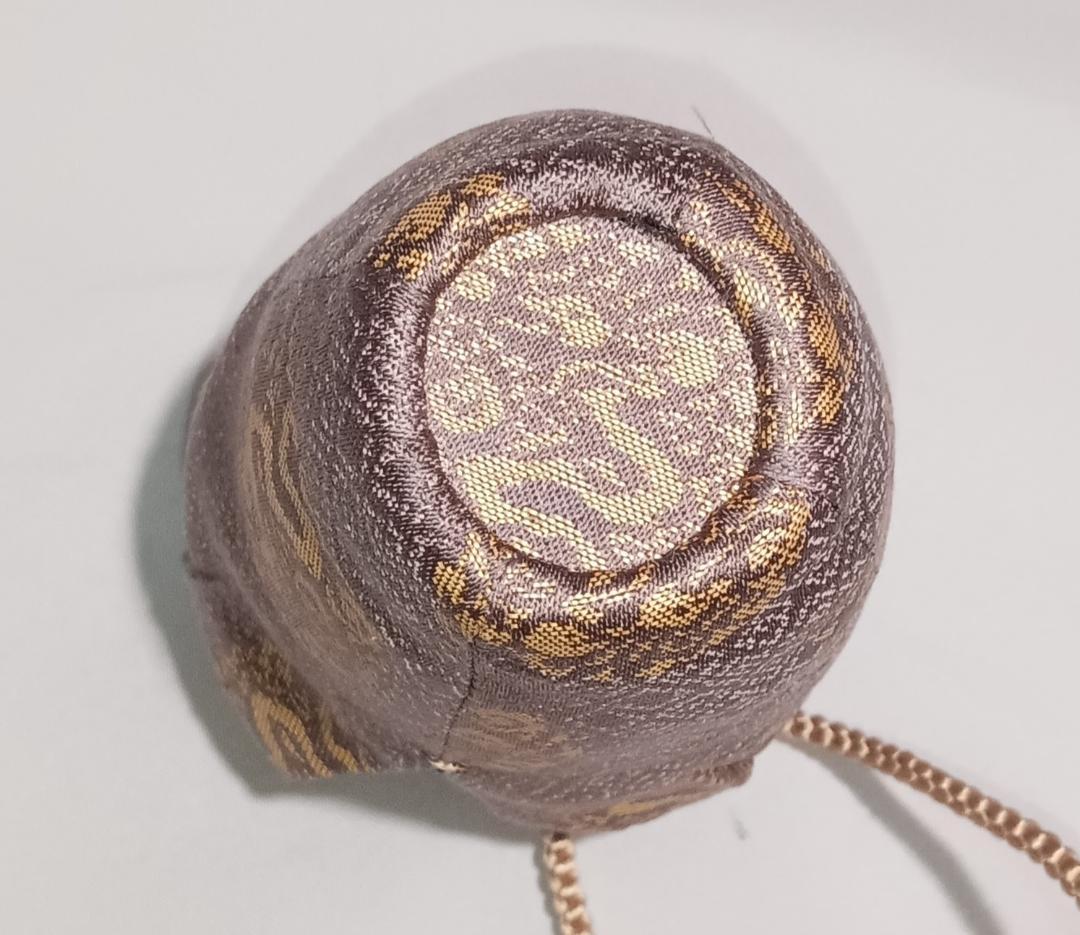 茶道具　遠州七窯　高取焼　高取喜恵作　高取焼肩衝茶入　火燈龍金襴仕覆　美品！！