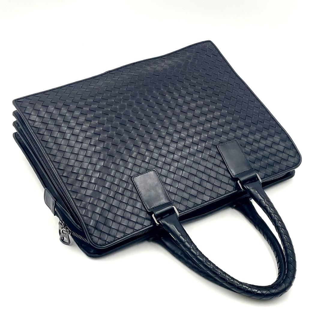 【極美品】ボッテガヴェネタ ビジネスバッグ ブリーフケース イントレチャート黒