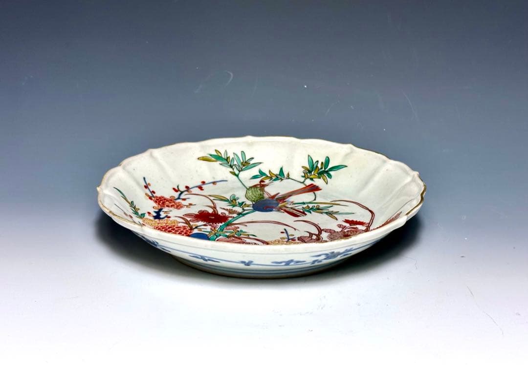 「柿右衛門」花鳥文輪花皿