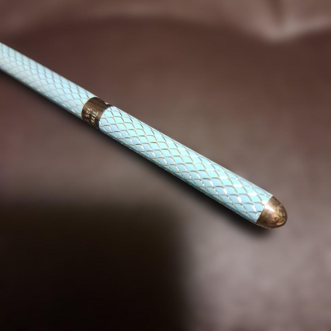 TIFFANY ティファニー ボールペン　ダイヤモンドテクスチャー ブルー❤