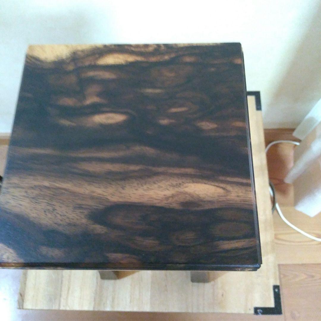 銘木黒柿　特上孔雀杢　将棋駒台