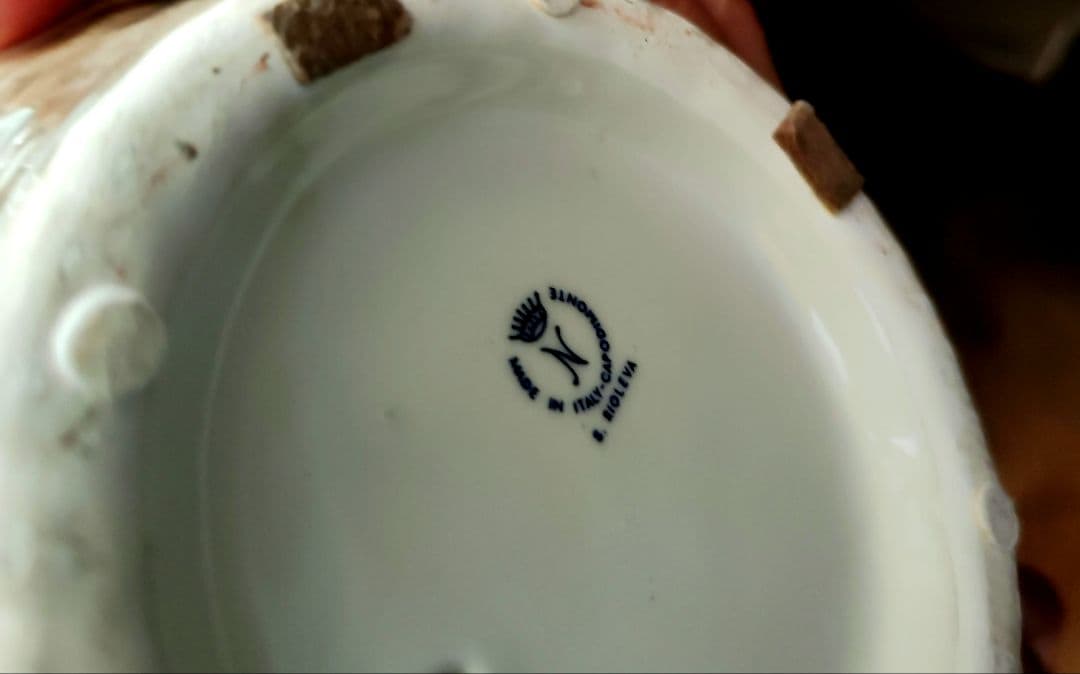 【美品】カポディモンテ　CAPODIMONTE イタリア　陶花　35cm