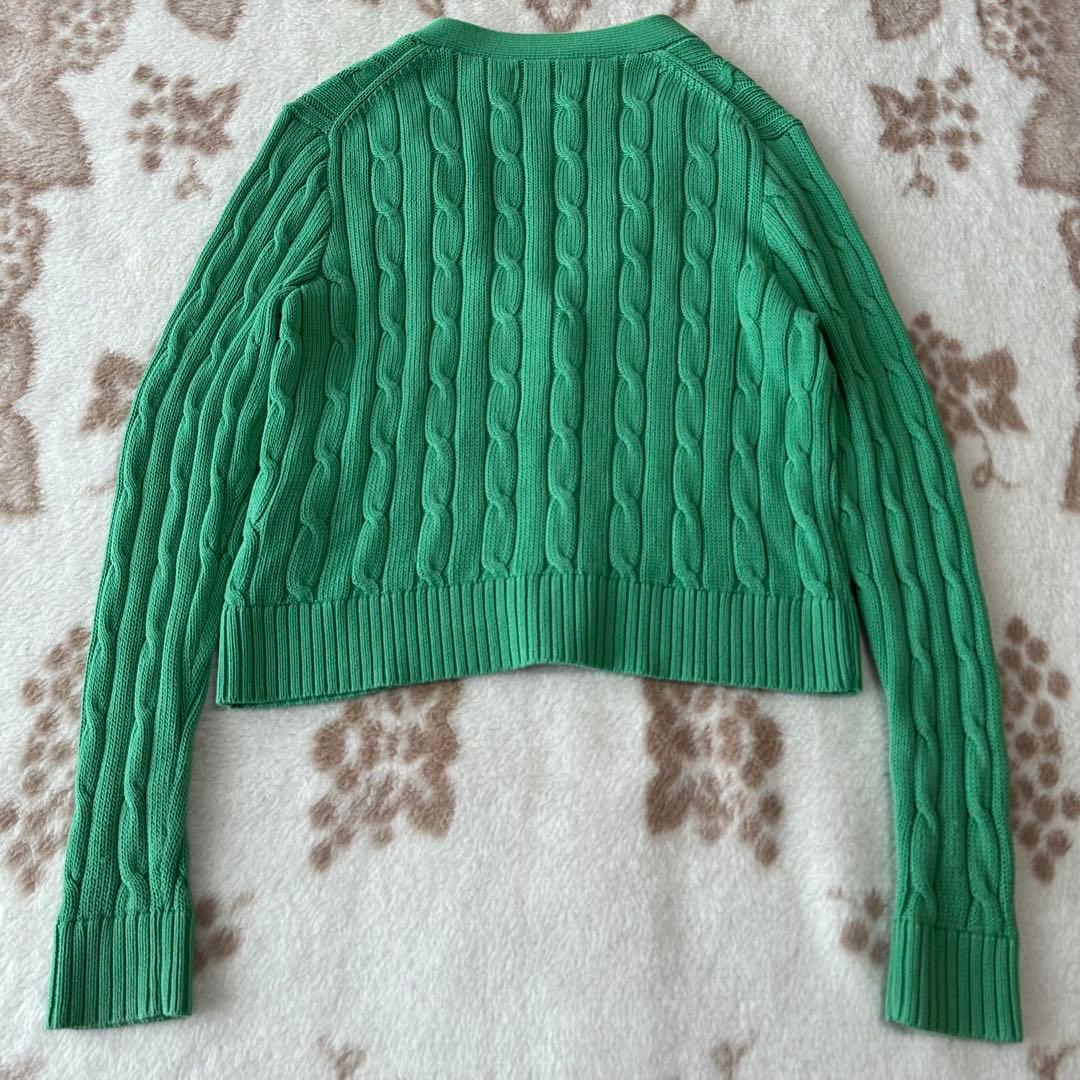 ポロラルフローレン ケーブルニット カーディガン ポニー刺繍 リブ QR LG