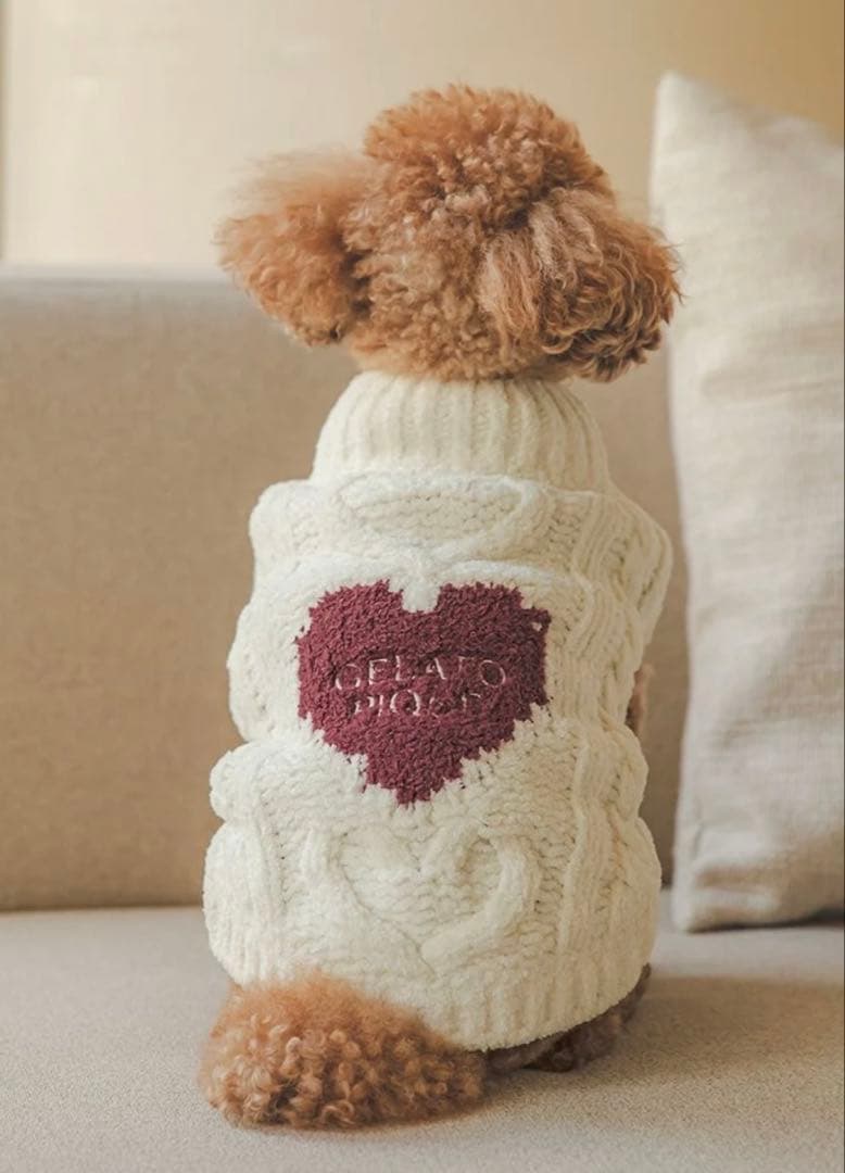 ジェラートピケ 【Valentine】ハートアランハイネックプルオーバー