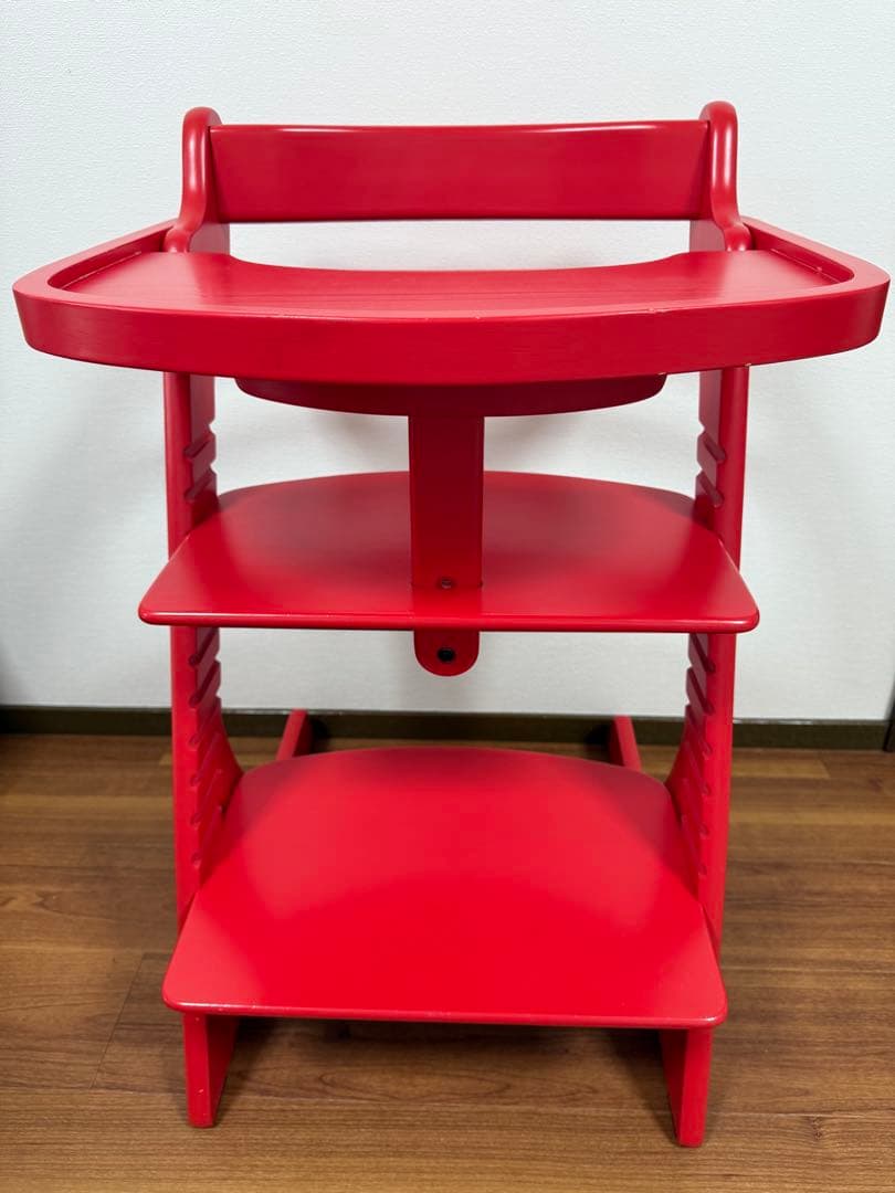 【美品】すくすくチェア　スクスクチェアーEX テーブル&カード付き　レッド