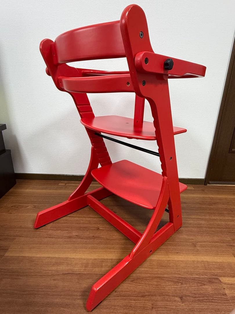 【美品】すくすくチェア　スクスクチェアーEX テーブル&カード付き　レッド