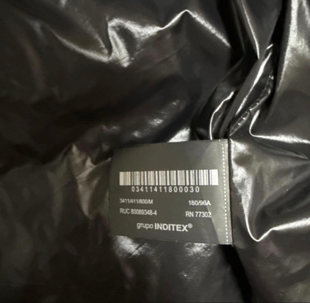 ZARA フード付きダウンジャケック　ブラック