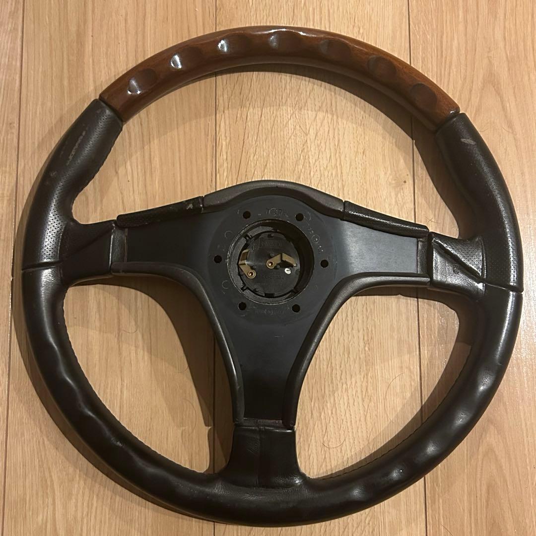 【当時物】NARDI ナルディ ウッドレザーコンビステアリング FET刻印あり