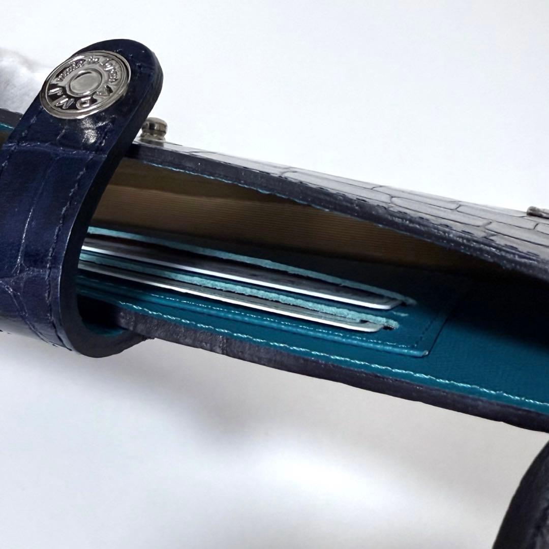 【極美品】 ADMJ 牛革クロコダイル型押し スマホポシェット