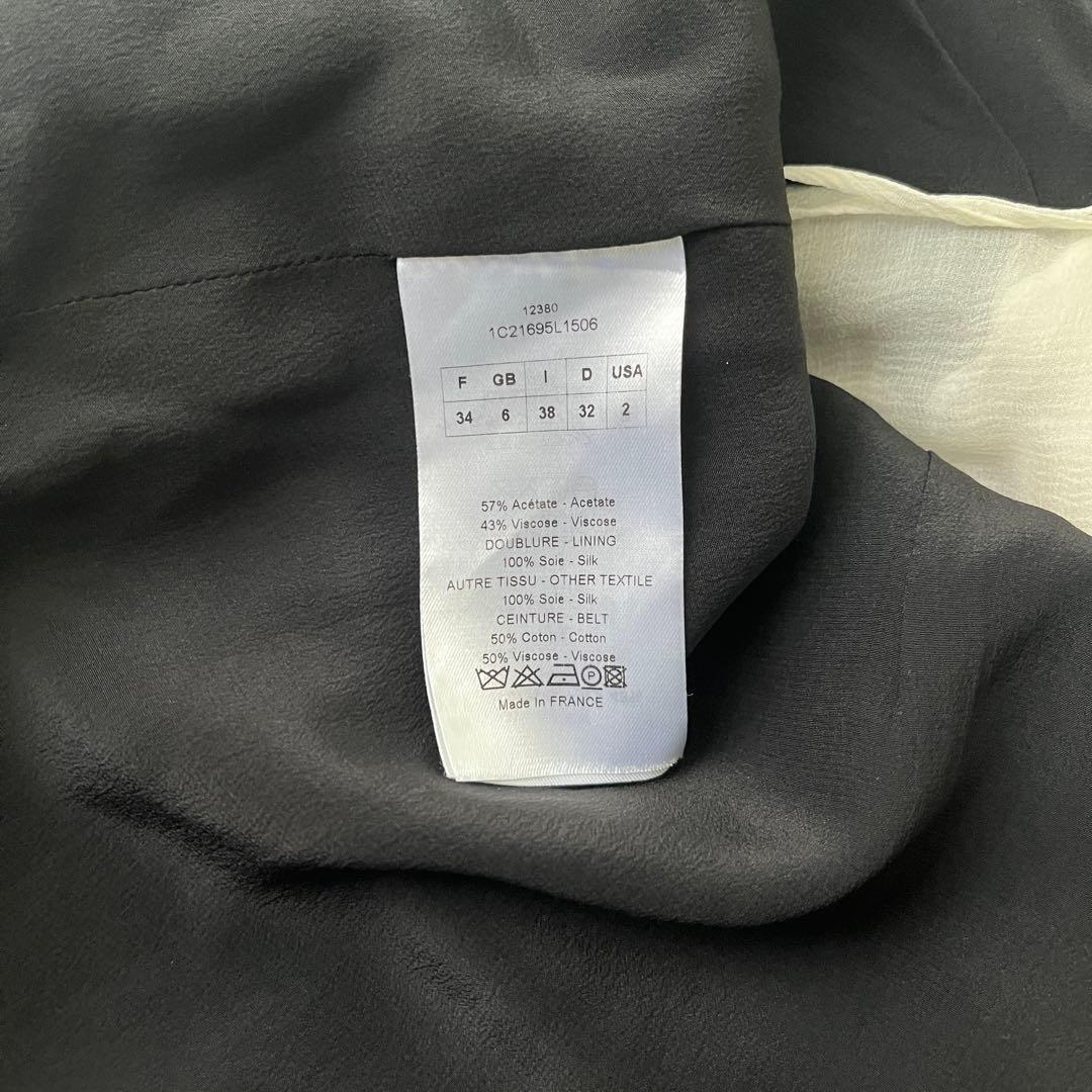 美品♡クリスチャンディオール シルク100% ベルト ワンピース フリル