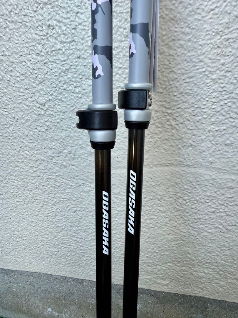 【新品未使用】OGASAKA LC-DM/CAMO 迷彩柄 伸縮式スキーストック
