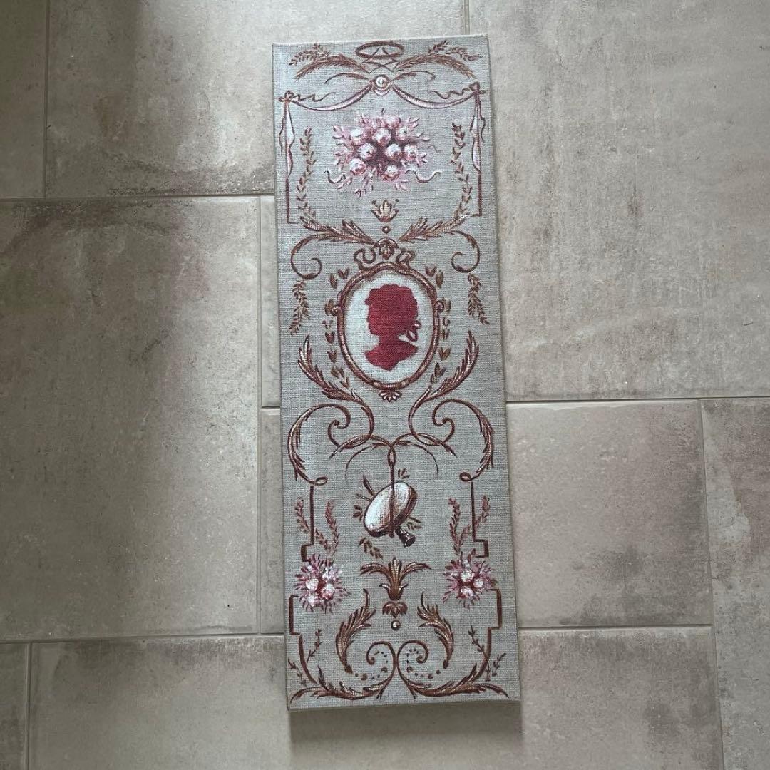 フレンチシックな、リネンキャンバス絵（ブーケ・女性左向き）