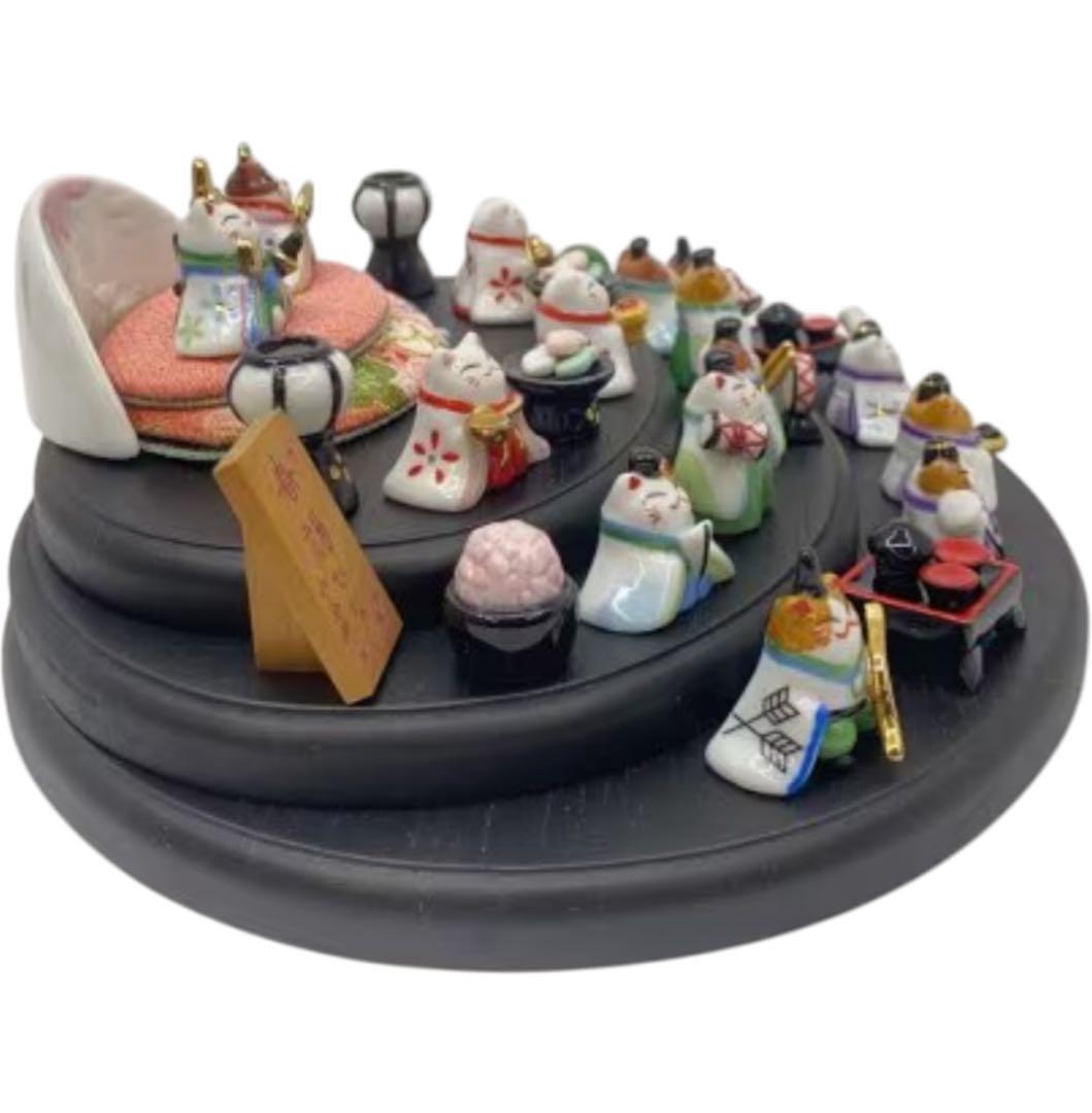 【希少品】道楽堂猫舎本舗 ねこや 春福びな 十五人飾り