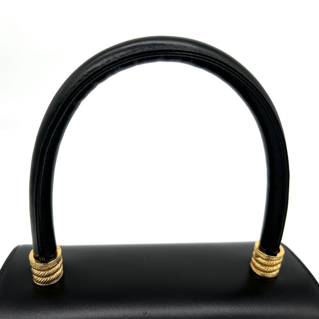 濱野皮革工藝 hamano ハンドバッグ フォーマルバッグ ブラック 黒　レザー