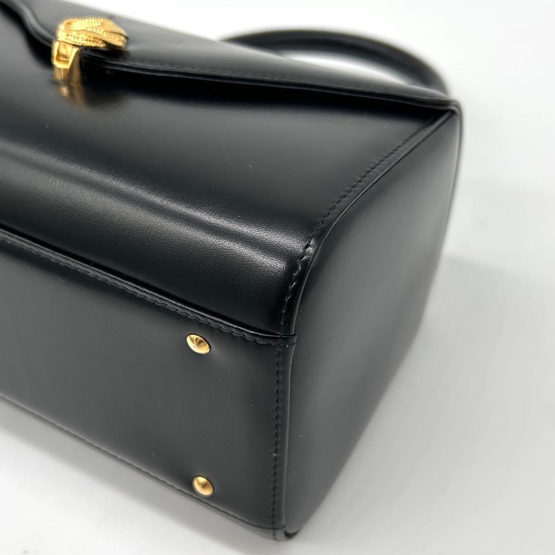 濱野皮革工藝 hamano ハンドバッグ フォーマルバッグ ブラック 黒　レザー