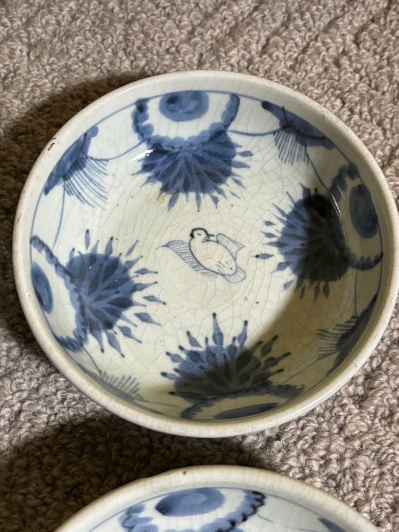 古伊万里 江戸時代 染付 なます皿 くらわんか 骨董品 藍色 有田焼き