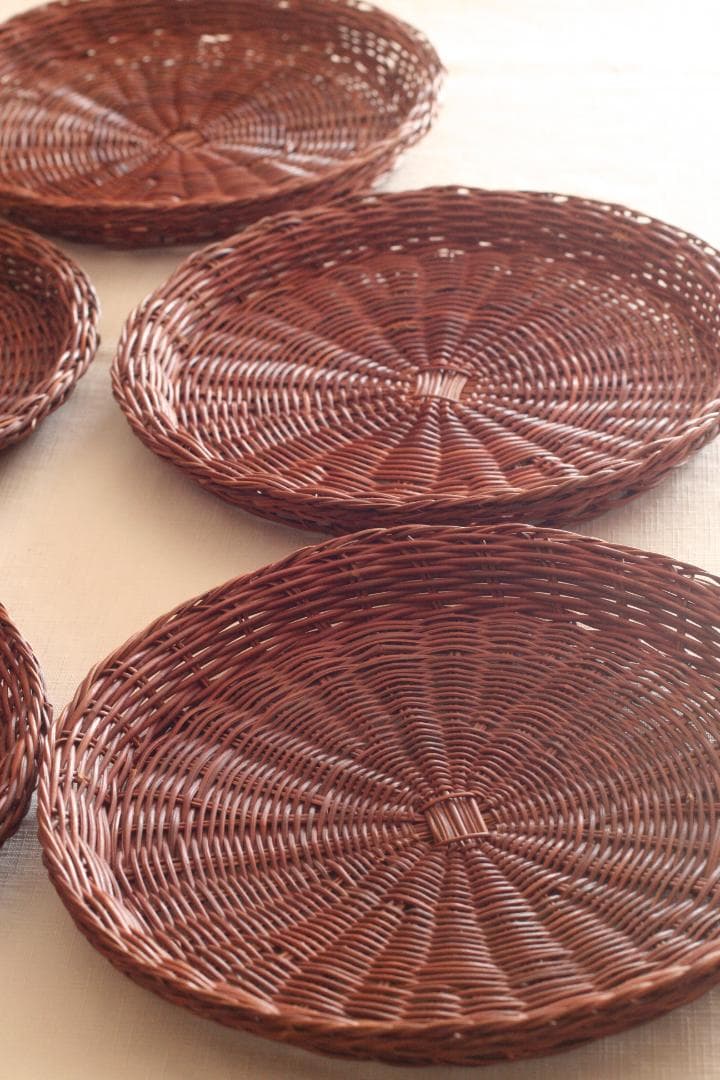【５枚セット】籠　トレイ　パン籠　籐かご　バスケット