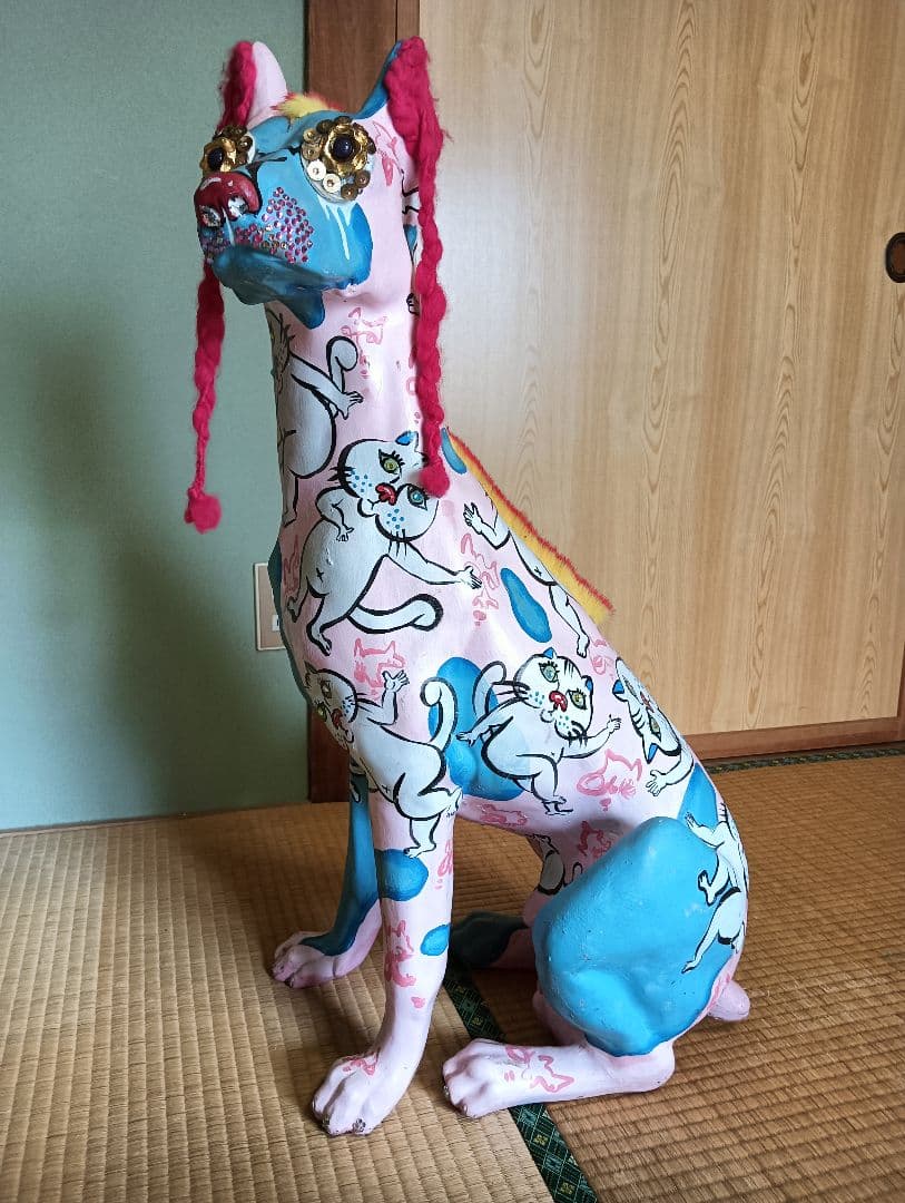 犬の置物　特大アートオブジェ