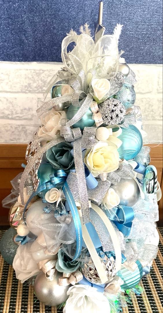 クリスマスツリー 青と白の装飾❣️MＳ❣️3点セット❣️