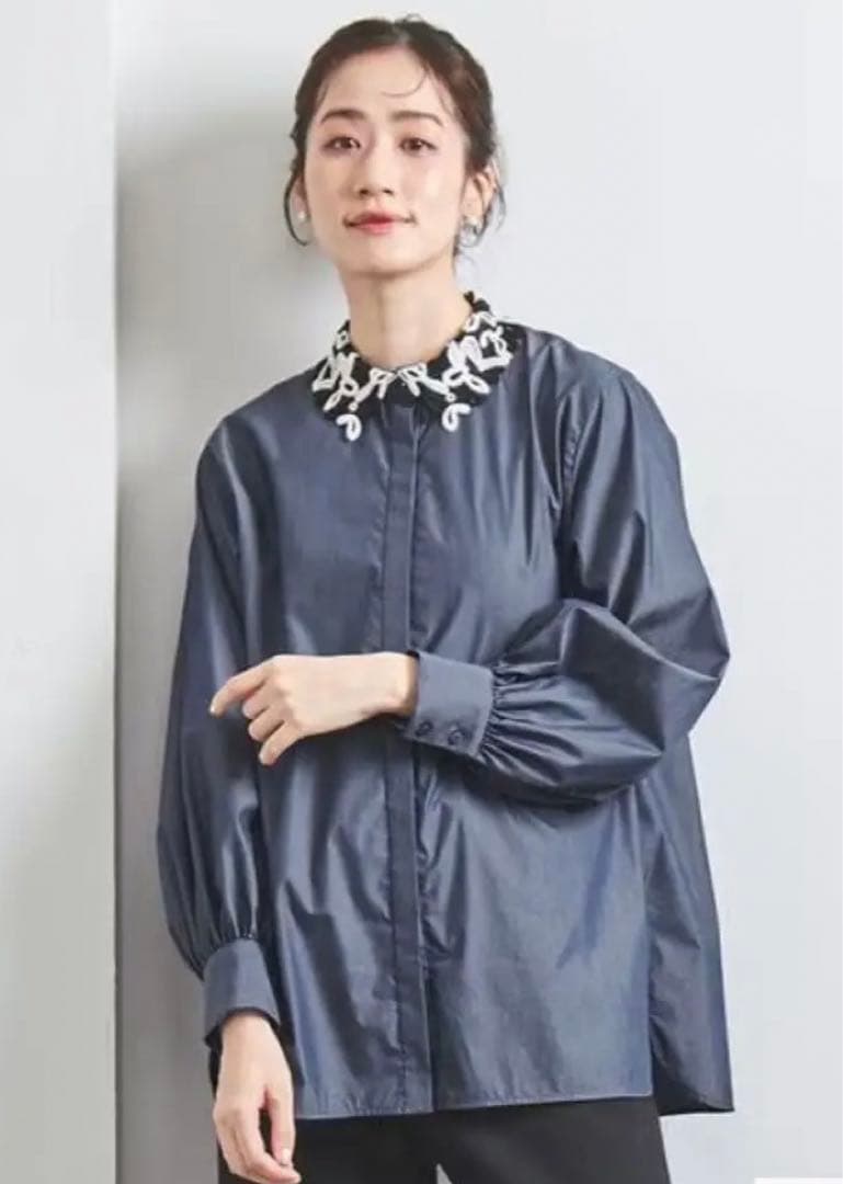 ユナイテッドアローズレースカラーブラウス黒