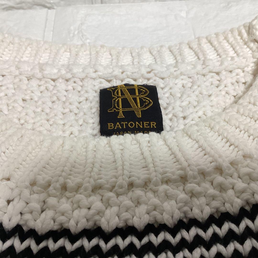 BATONER バトナー　クルーネック ボーダーニット ゆったりめ