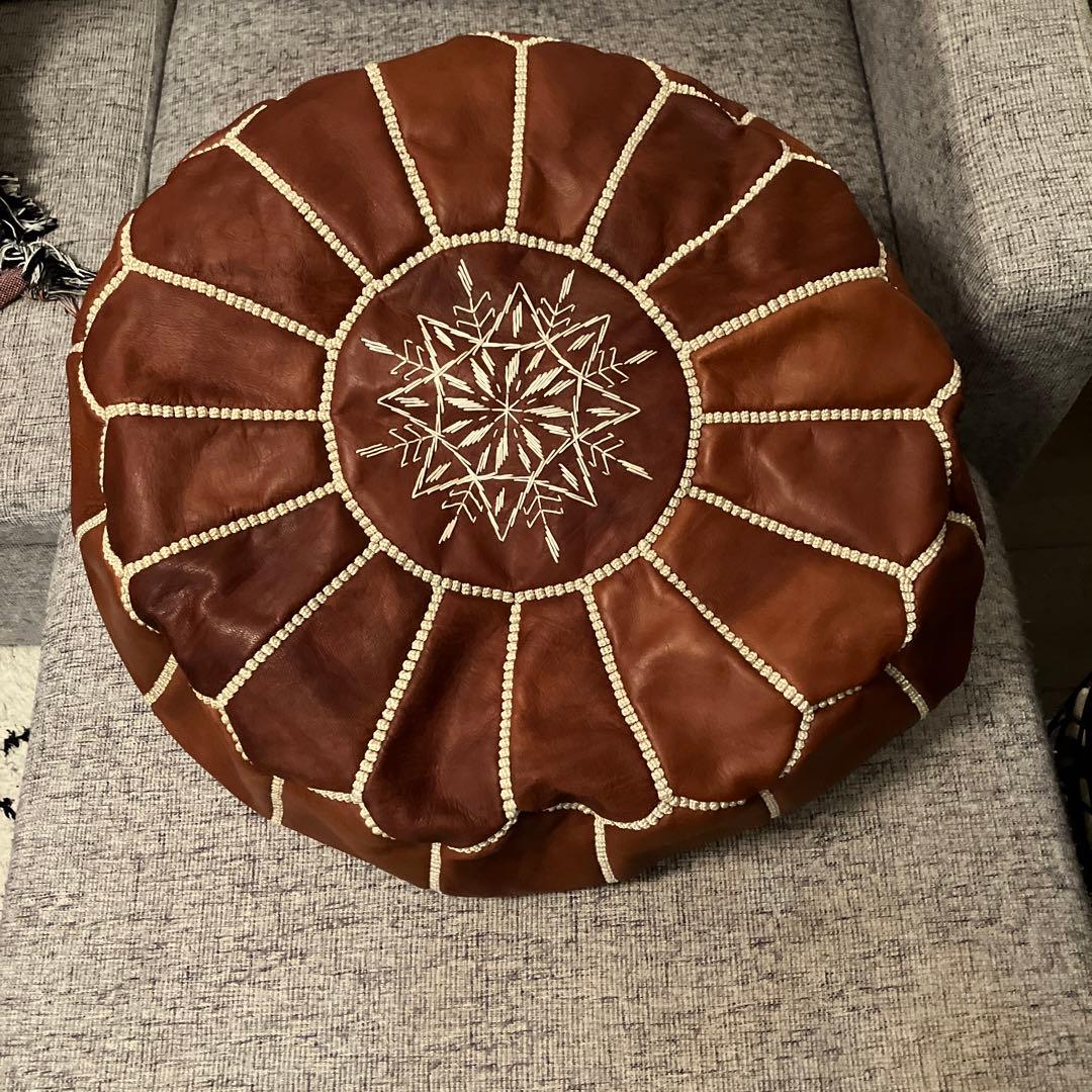 【美品】モロッコプフ / オットマン / インテリア / ブラウン