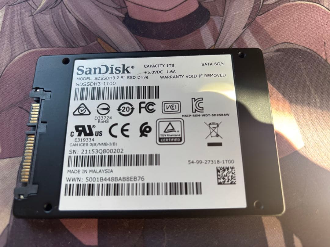 SanDisk 1TB 2.5インチSSD SSDSD8SN3-1T00