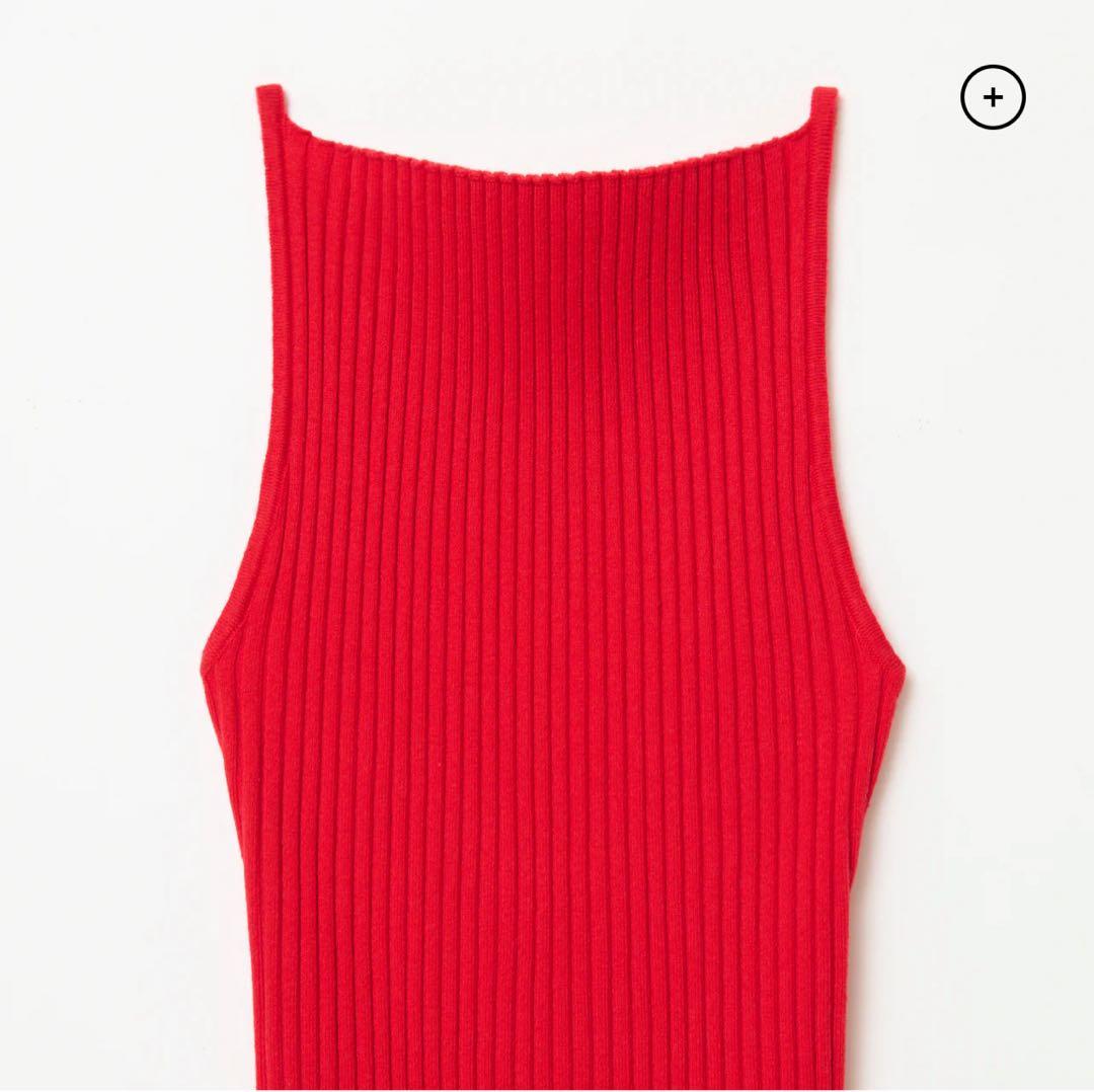 SHISHIKUI シシクイ　KNIT CAMI / RED ニットキャミ