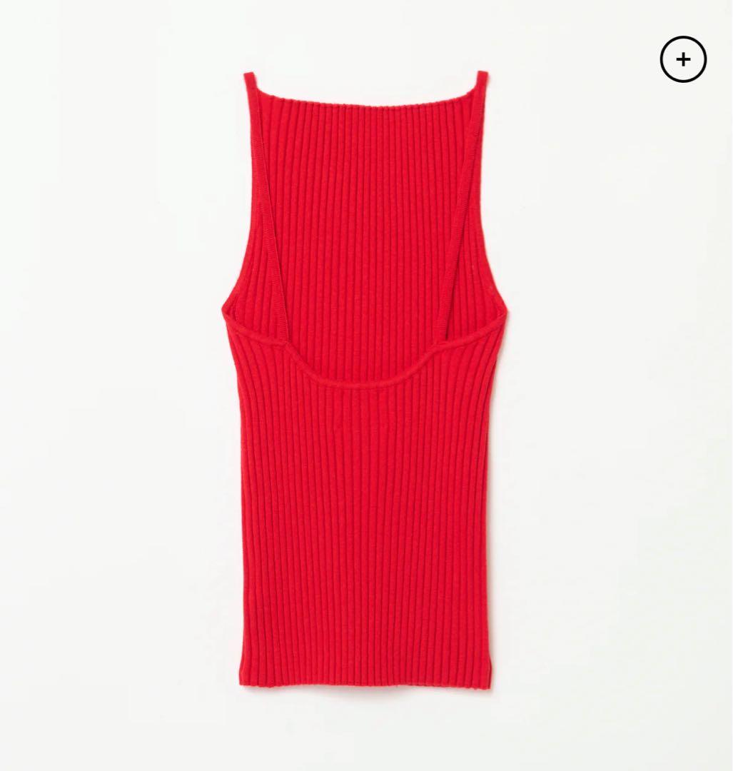 SHISHIKUI シシクイ　KNIT CAMI / RED ニットキャミ