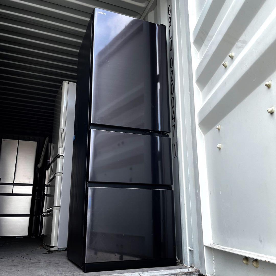 取付無料！日立自動製氷うるおいチルド搭載ブリリアントブラック3ドア冷蔵庫！洗濯機