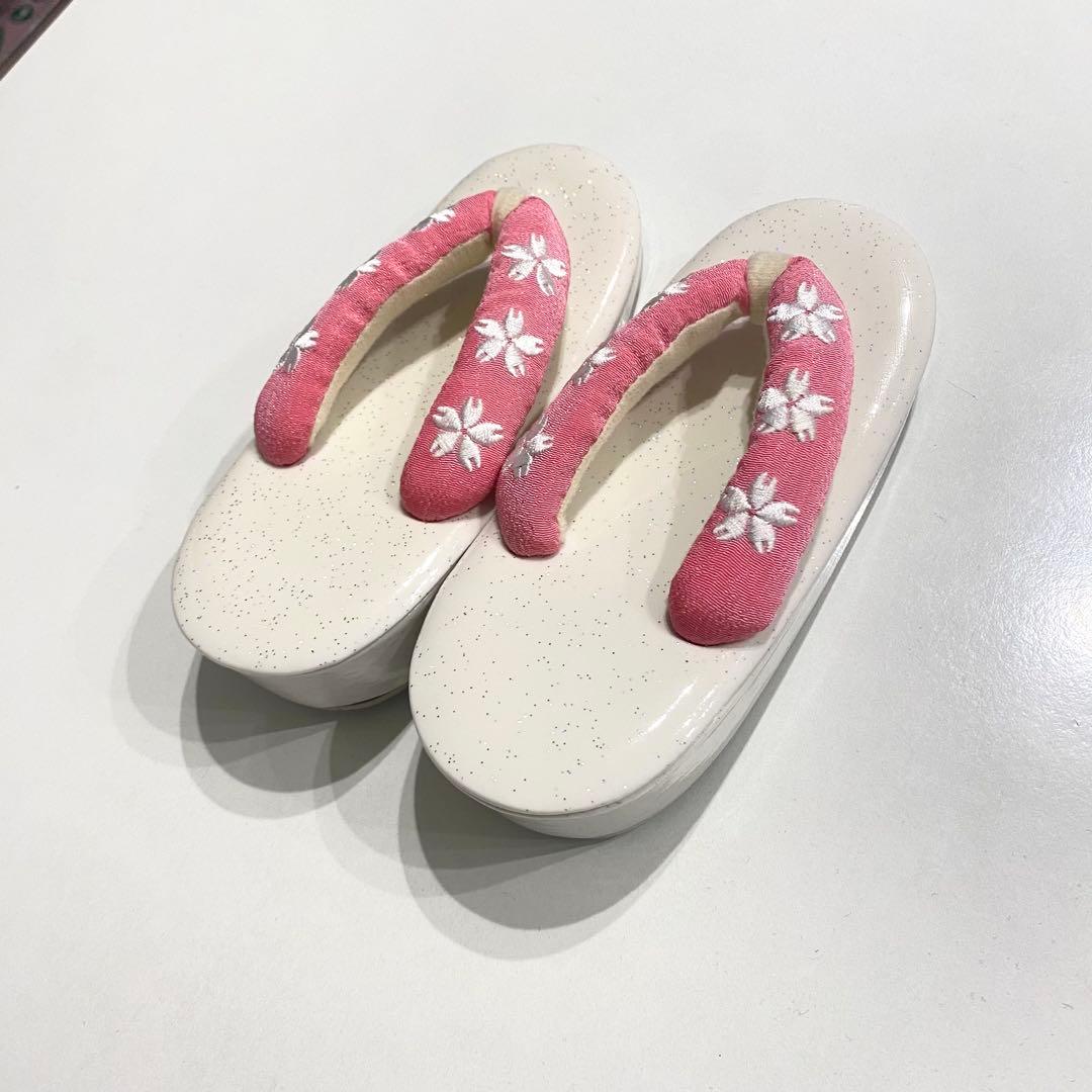 3歳七五三 着物セット　女の子 ピンク　紫　ストライプ　花柄刺繍　小町kids