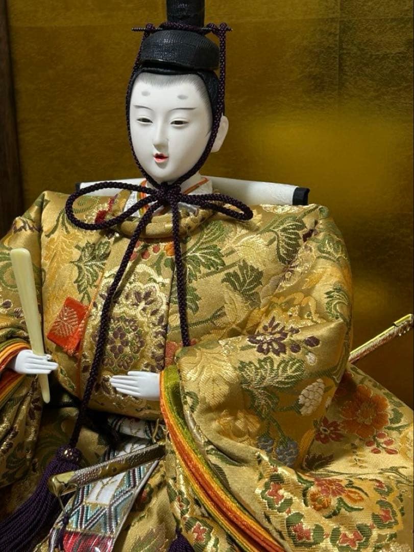 美品　特製本仕立　正絹束帯京雛　藤長監製　親王　平安　光寛作　翔鶴　特上七番