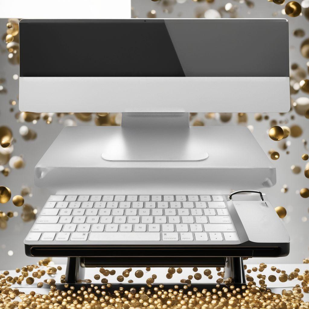 キーボード収納 モニタースタンド 幅40cm アルミ製