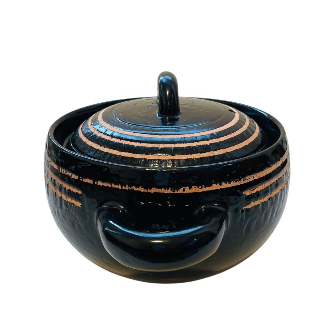 未使用 長谷園 伊賀土鍋 カレー鍋 黒らく 7号 土鍋 伊賀焼