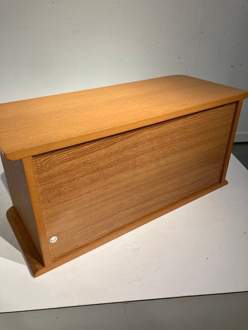 多目的、蛇腹シャッター付き 木製 ラック CDラック、小物入れ、収納棚、レトロ