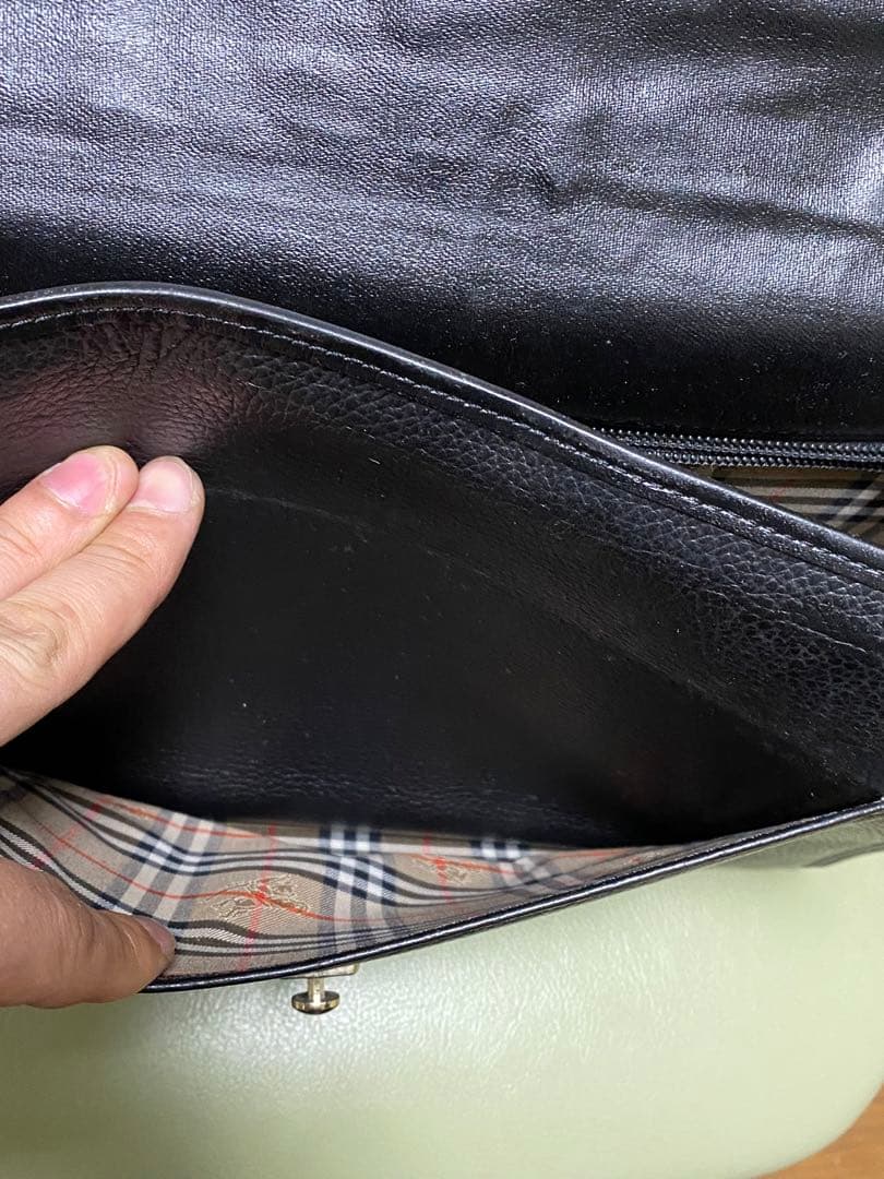 バーバリー　2way ショルダーバッグ　ビジネスバッグ　ブラック　チェック柄