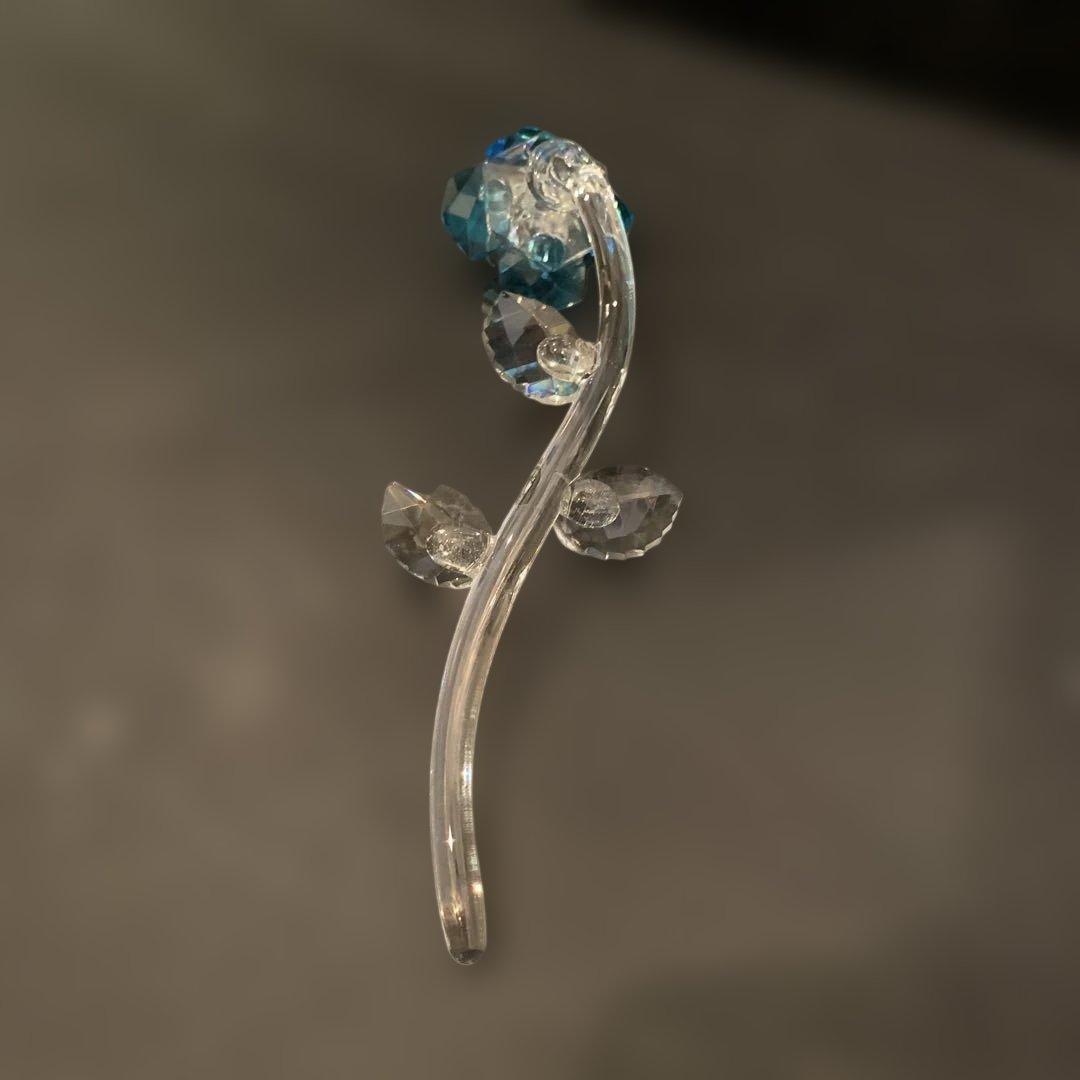 トルコクリスタル　ブルーローズ 置物　ID-151