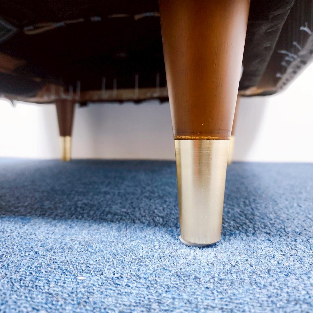 【高級】ⅬOWYA ロウヤ 1人掛けソファ ベルベット調　エレガント グレー