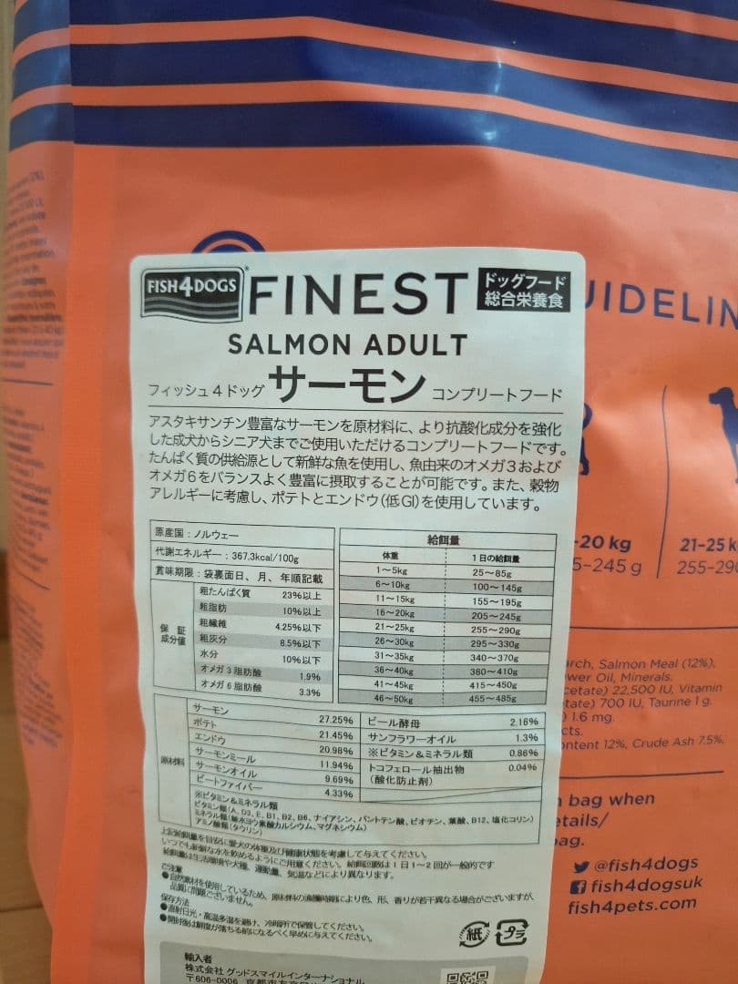 FISH4DOGS フィッシュ4ドッグ　サーモン 大粒 15kg