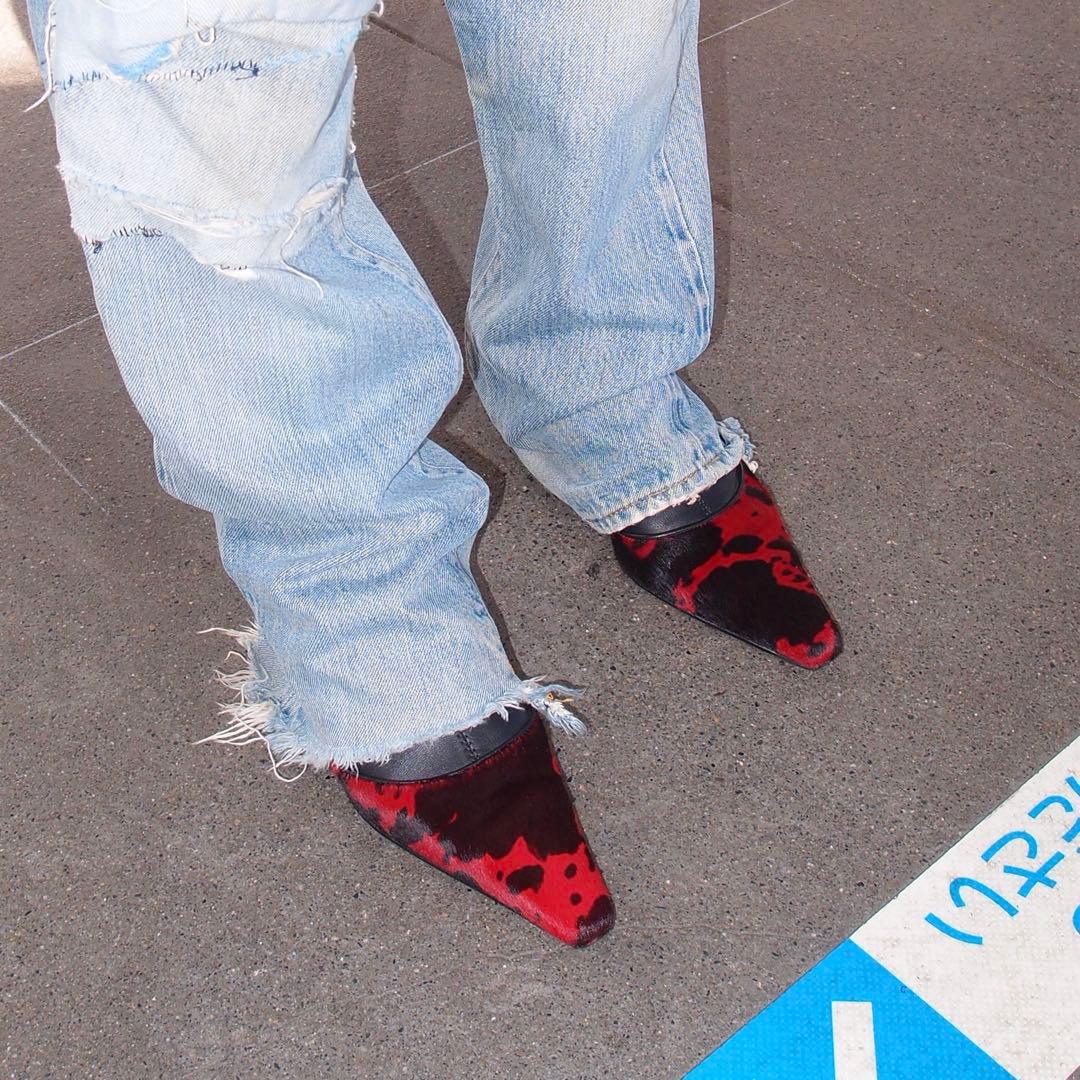 Acne studios ショートブーツ　ハラコ　レザー