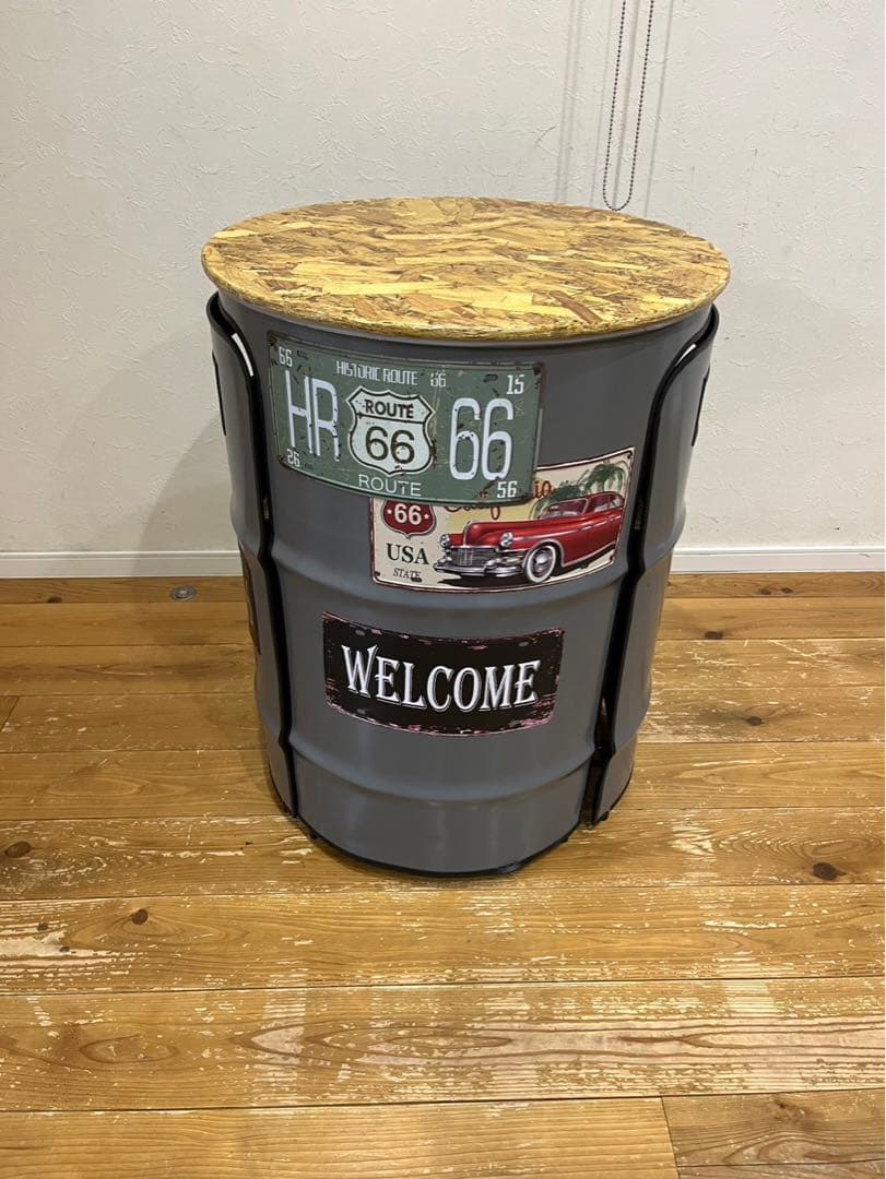 ドラム缶リメイクテーブルセット　☆送料無料☆