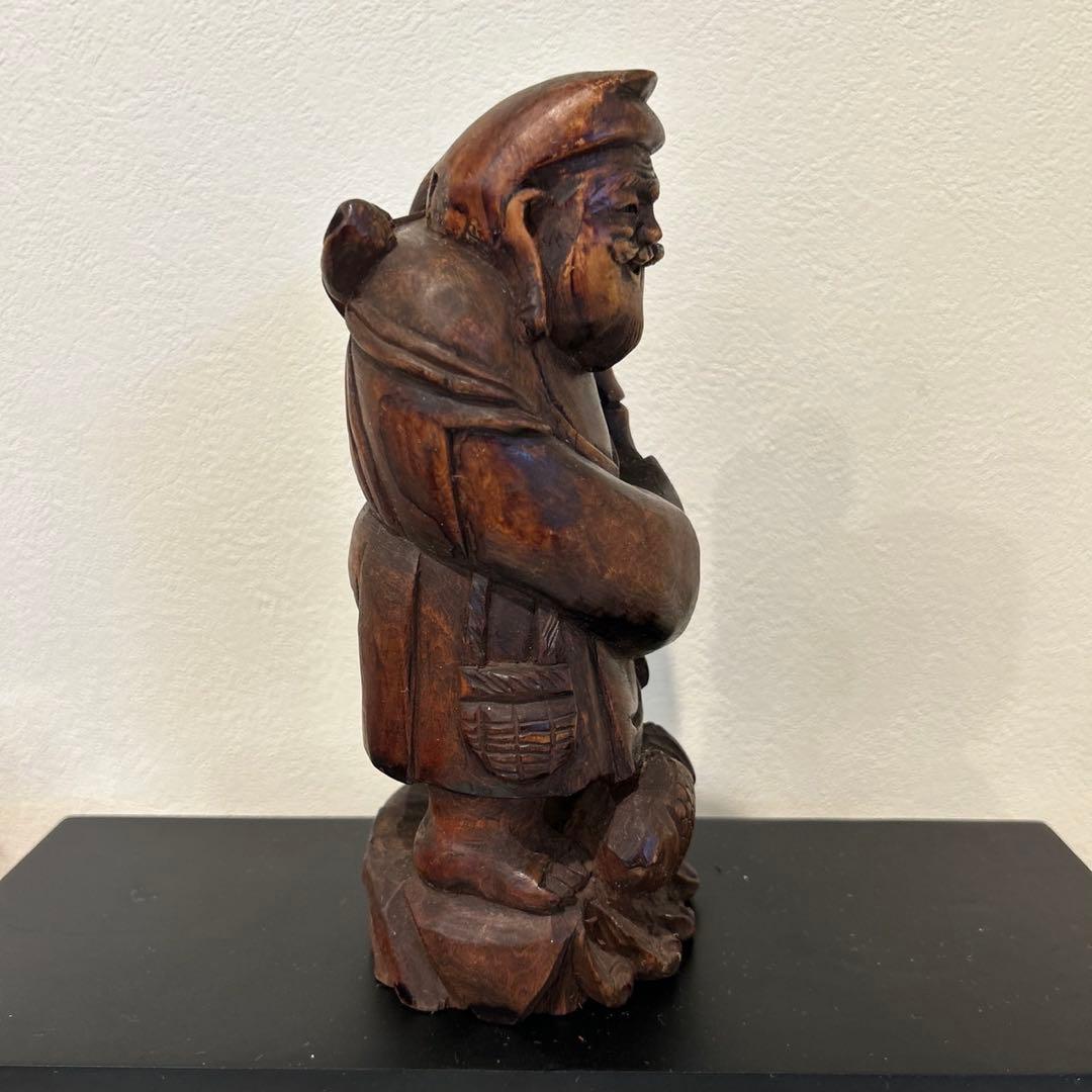 恵比寿様 木造 骨董品