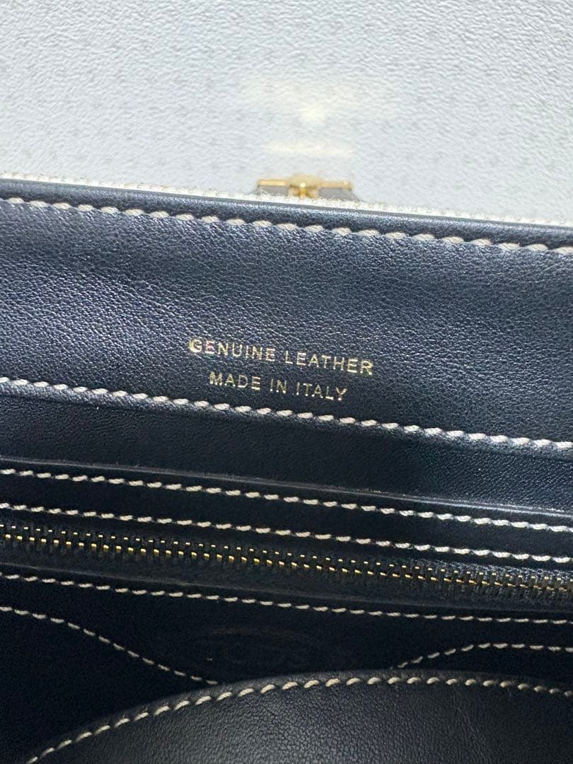 ｋ☆TOD'S タイムレスキャンパスハンドバッグ 黒/アイボリー