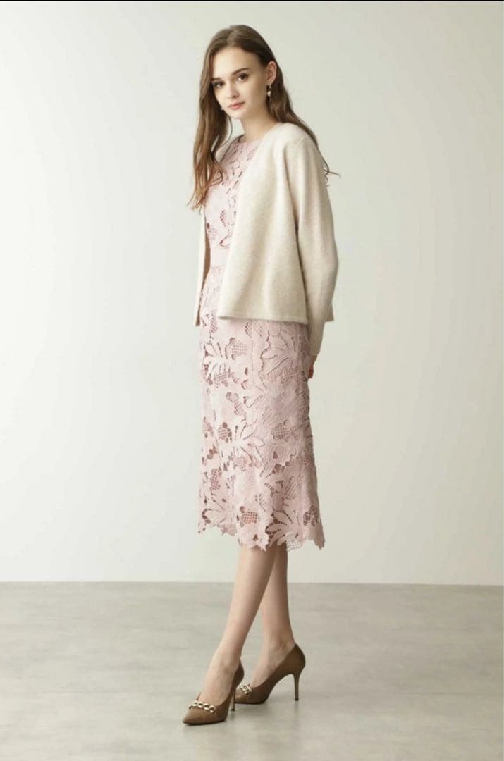 【新品】PINKY&DIANNE フラワーケミカルレース マーメイド ワンピース