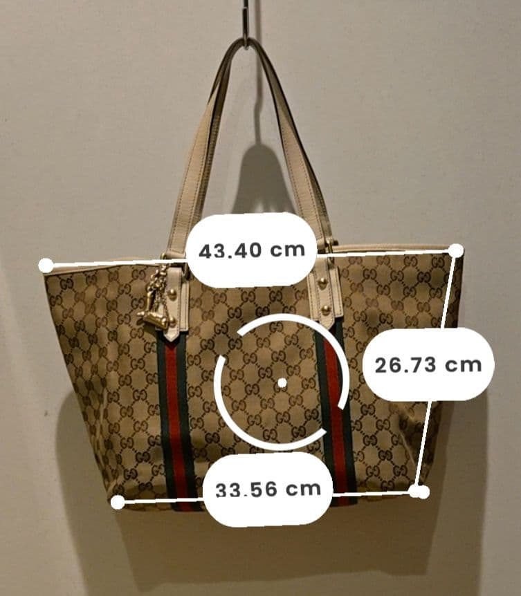 GUCCI GGキャンバス　シェリーライン　トートバッグ　ホワイト